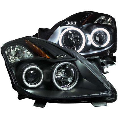 Anzo 2008-2009 Nissan Altima Projector Headlights w/ Halo Black (CCFL)