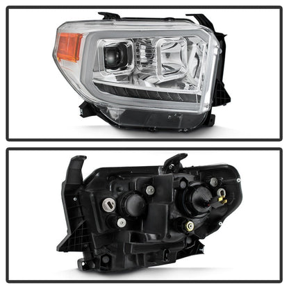 SPYDER xTune 14-17 Toyota Tundra DRL LED Light Bar Projector Headlights - Chrome (PRO-JH-TTU14-LB-C) 9043048