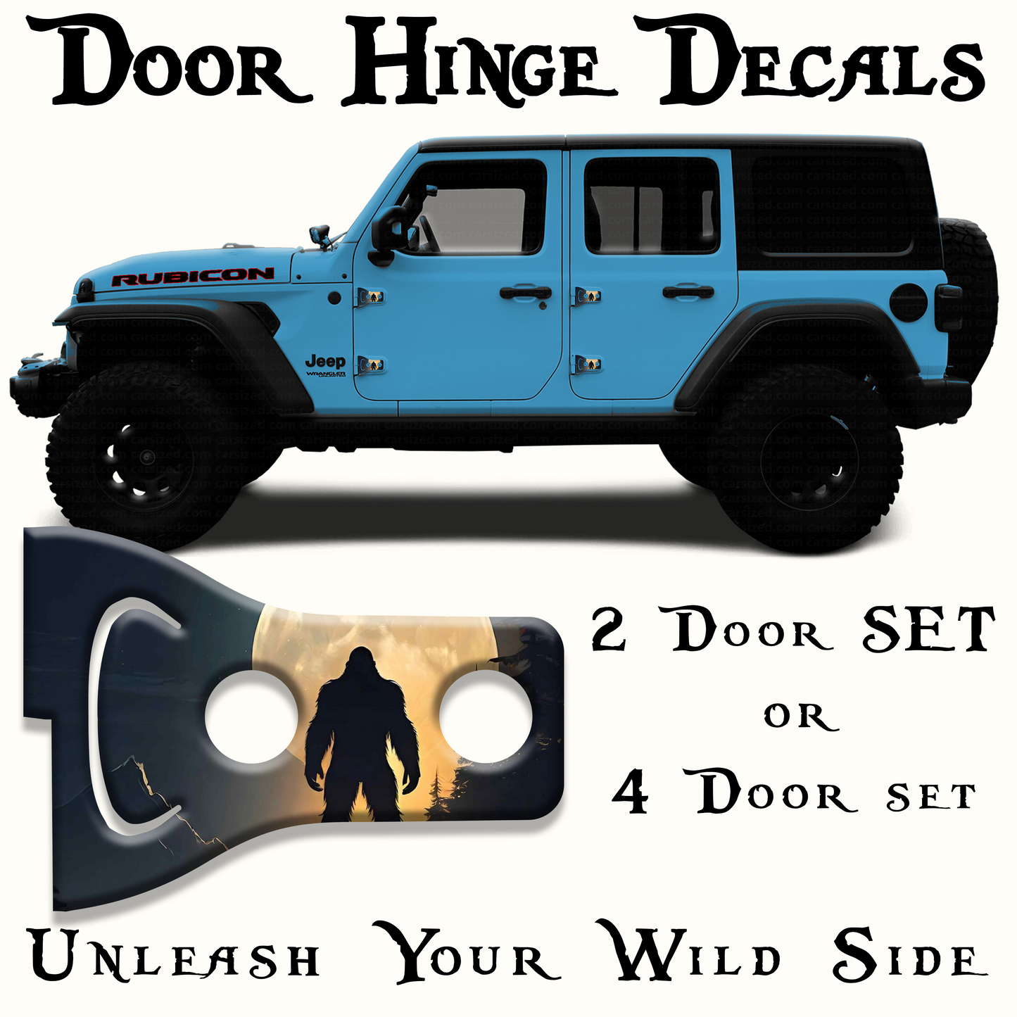 Bigfoot print Door hinge decals 35