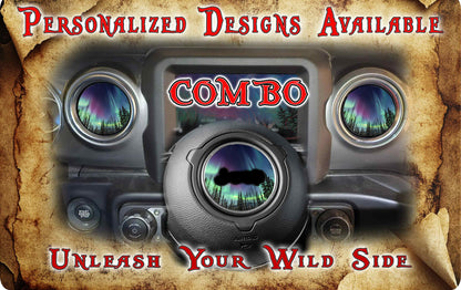 Steering wheel decal Aurora borealis 142