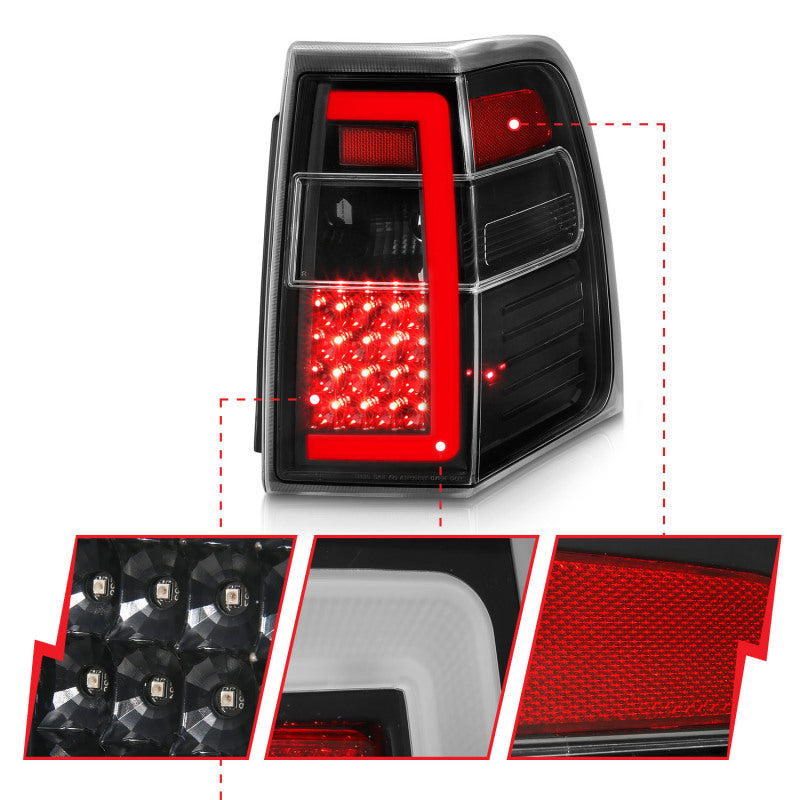 ANZO 07-17 Ford Expedition LED Taillights w/ Light Bar Black Housing Clear Lens 311408