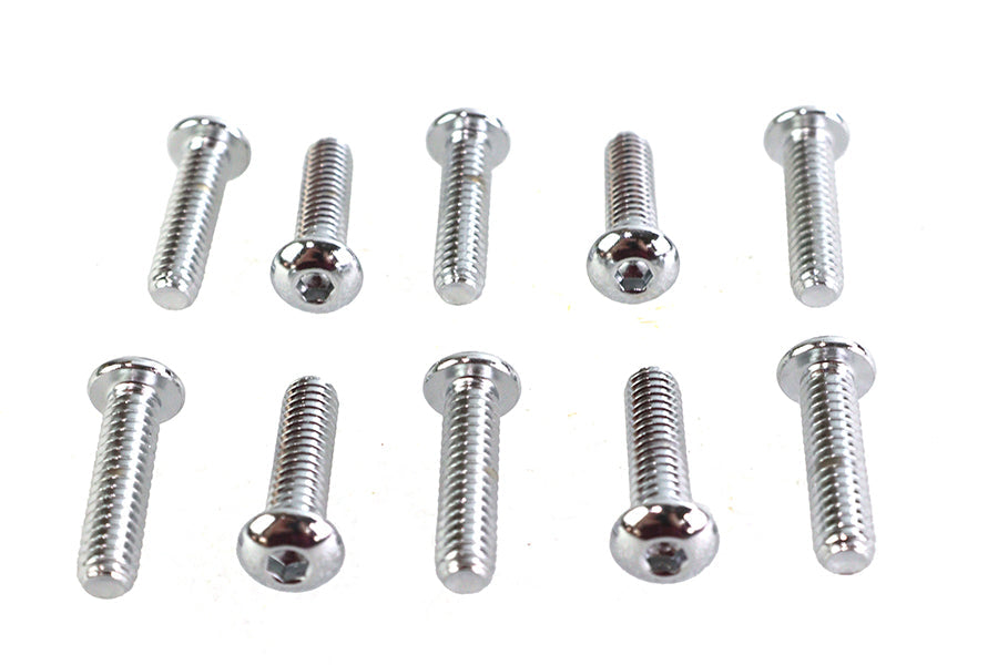 Allen Button Head Screws Chrome 1/4 inch X 1 inch