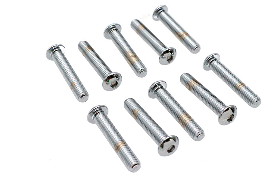 Allen Button Head Screws Chrome 3/8 inch-16 X 2 inch