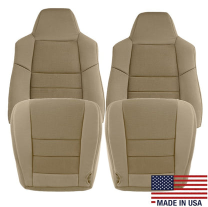 2003-2007 Ford F250 F350 Lariat Seat Cover in Pebble Tan Cloth Fabric