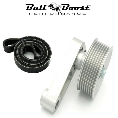 Bull Boost Performance Adjustable EP3 Style Idler Pulley &amp; Serpentine Belt Kit for Honda Civic, Integra &amp; K20 Engine Swap Applications