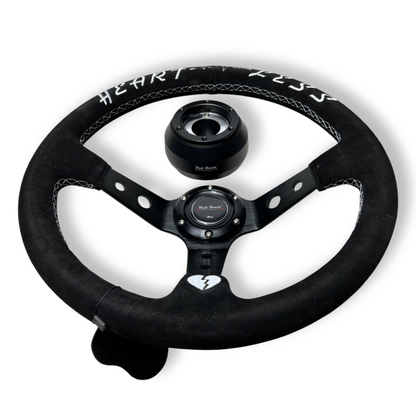 Suede Deep Dish Steering Wheel + Short Hub Adapter Boss Kit For Subaru BRZ FRS tC xB xD