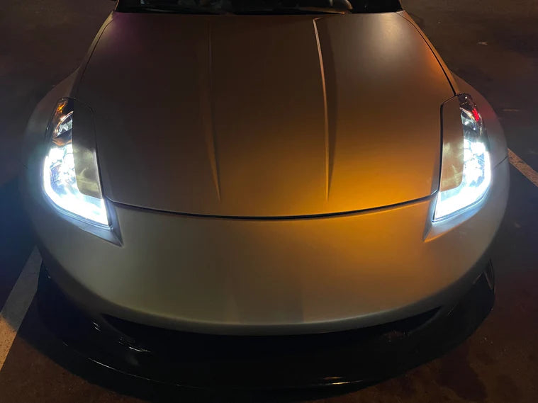 BULL BOOST PERFORMANCE Custom LED Projector Headlights for Nissan 350Z Z33 Fairlady Coupe 2003-2005 (6-Pin, L-Style DRL)