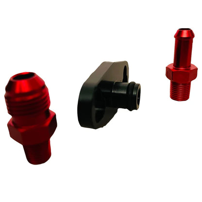 BULL BOOST PERFORMANCE Aluminum Black Turbo Fuel Rail Delivery Regulator Adapter for Mitsubishi