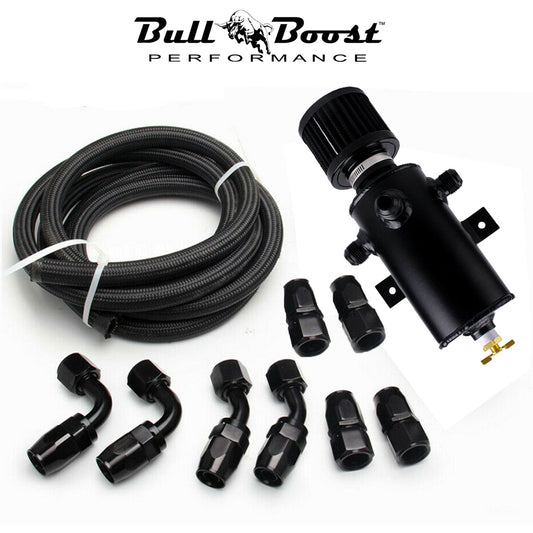 Universal Performance Oil Catch Can 3 Port -10AN Breather 750mL Baffle Tank
