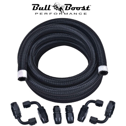 -6 AN Braided 3-8 Fuel Line Oil-Gas-Fuel Hose Line Aluminum Hose End Fitting Kit
