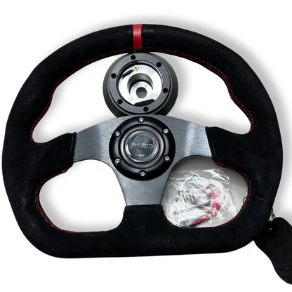 Suede Steering Wheel + Short Hub Adapter Kit For BRZ FRS tC xB xD
