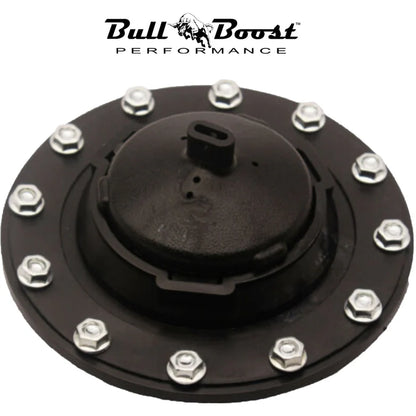 BULL BOOST PERFORMANCE Universal Fuel Cell Gas Tank Filler Cap Twist Plate Kit Black