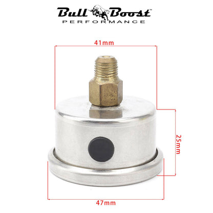 Fuel Pressure Regulator Gauge 0-160 Psi Bar Liquid Fill Chrome Fuel Oil Rail