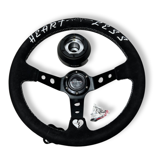 Suede Deep Dish Steering Wheel + Short Hub Adapter Kit For Cadillac Corvette Suburban Neon