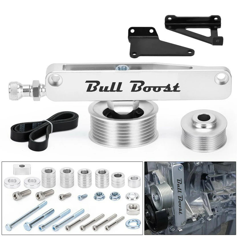 BULL BOOST K Series A/C &amp; P/S Eliminator Pulley Kit – K20 K24 K Swap (RSX Type-S / Civic / Acura)