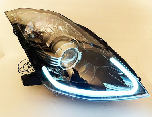 BULL BOOST PERFORMANCE DEPO Smoke LED HID-Type Headlights for Nissan 350Z Z33 Fairlady 2003-2009 (6-Pin)