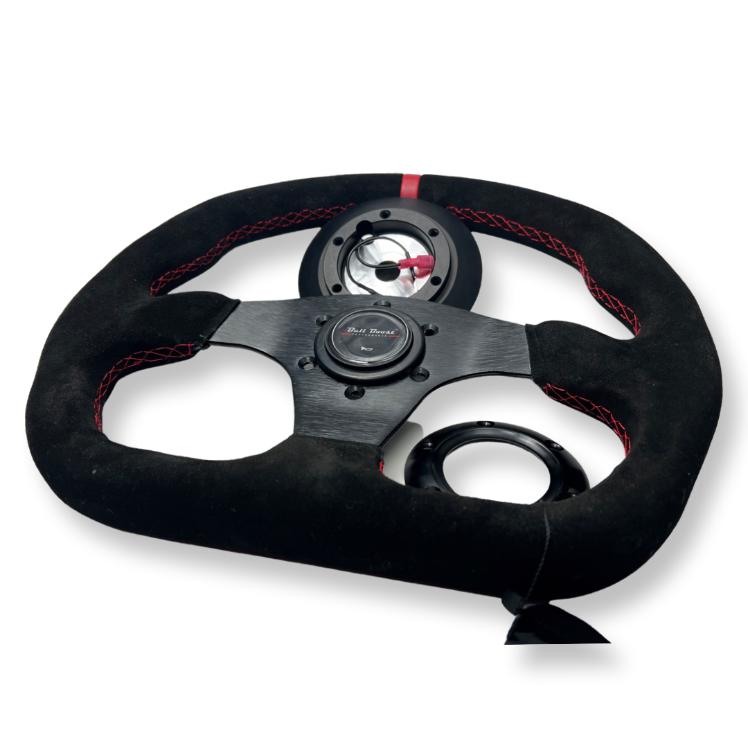 Suede Steering Wheel + Short Hub Adapter Kit For Acura Honda Accord Civic CR-Z