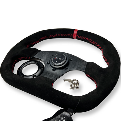 G35 G37 Suede Steering Wheel + Quick Release Short HUB Adapter