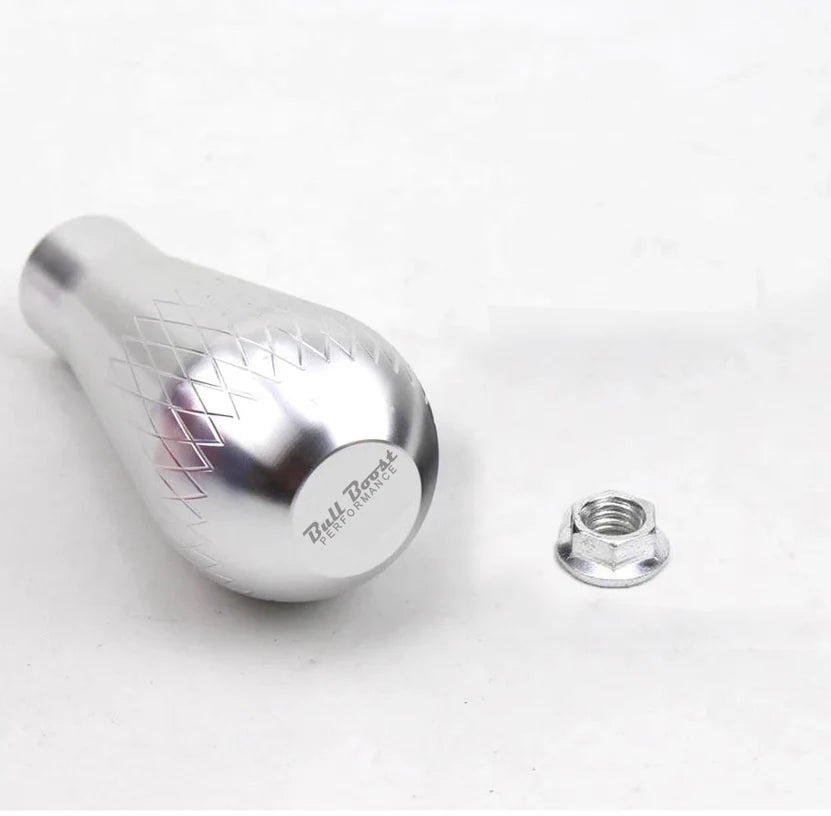 BULL BOOST Performance Billet Silver Tear Drop Weighted Shift Knob – 195g | M10 x 1.5 | EG EK DC2