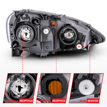 Anzo 2002-2004 Acura Rsx Crystal Headlights Black