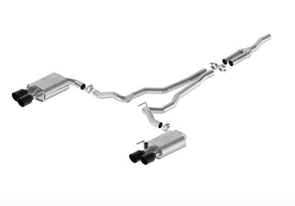 Ford Racing 2024 Mustang 2.3L Sport Non-Active Cat-Back Exhaust w/GT Valance - Black Tip M-5200-M2SBV