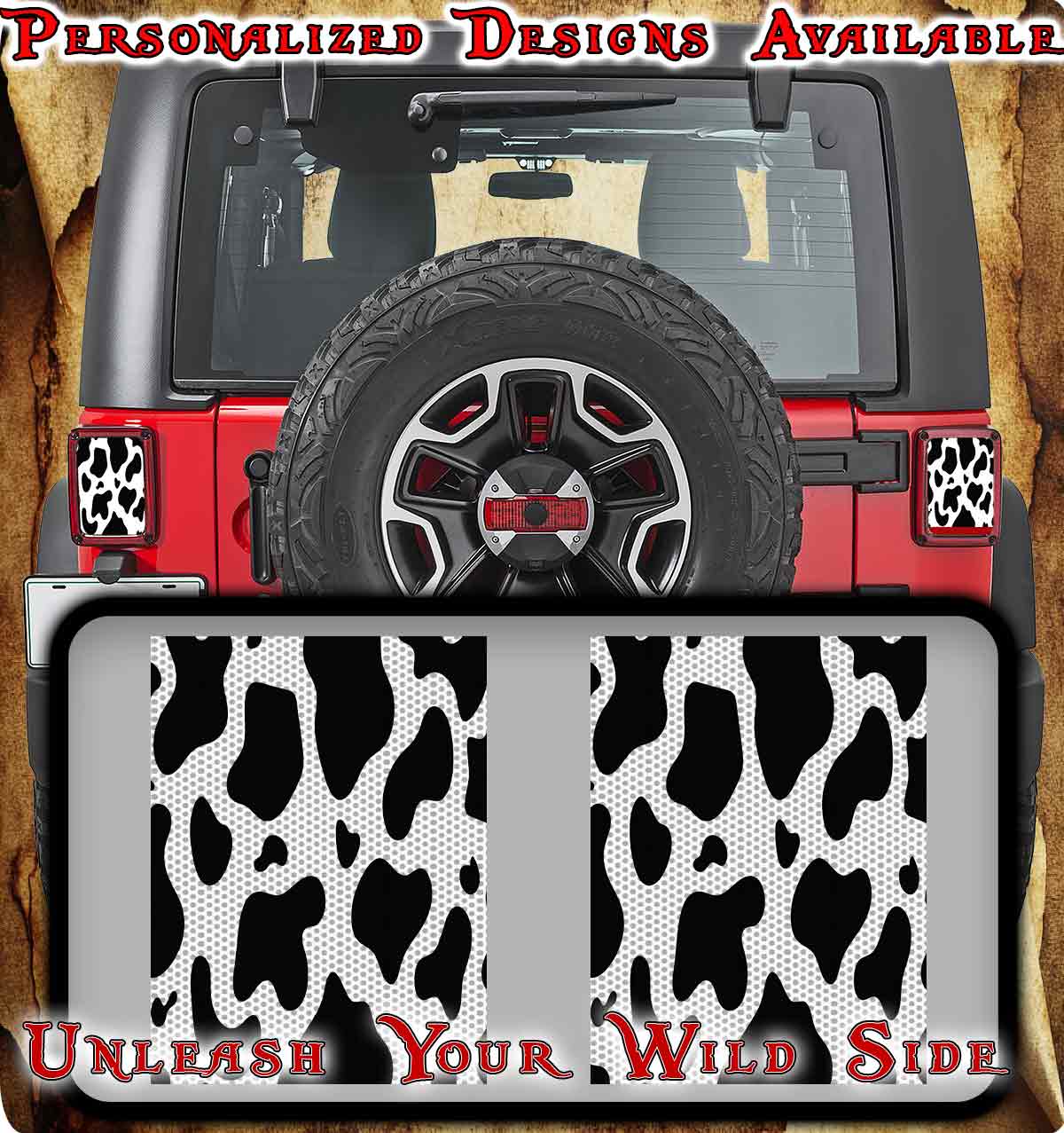 Cow print Taillight cover decal 37