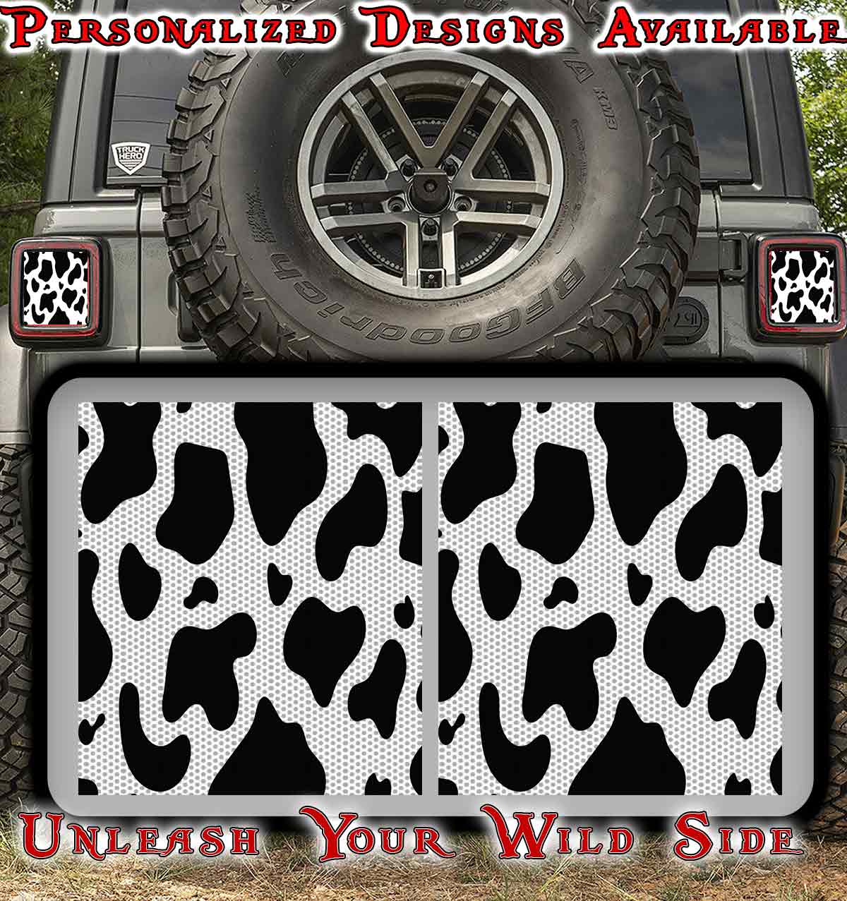 Cow print Taillight cover decal 37