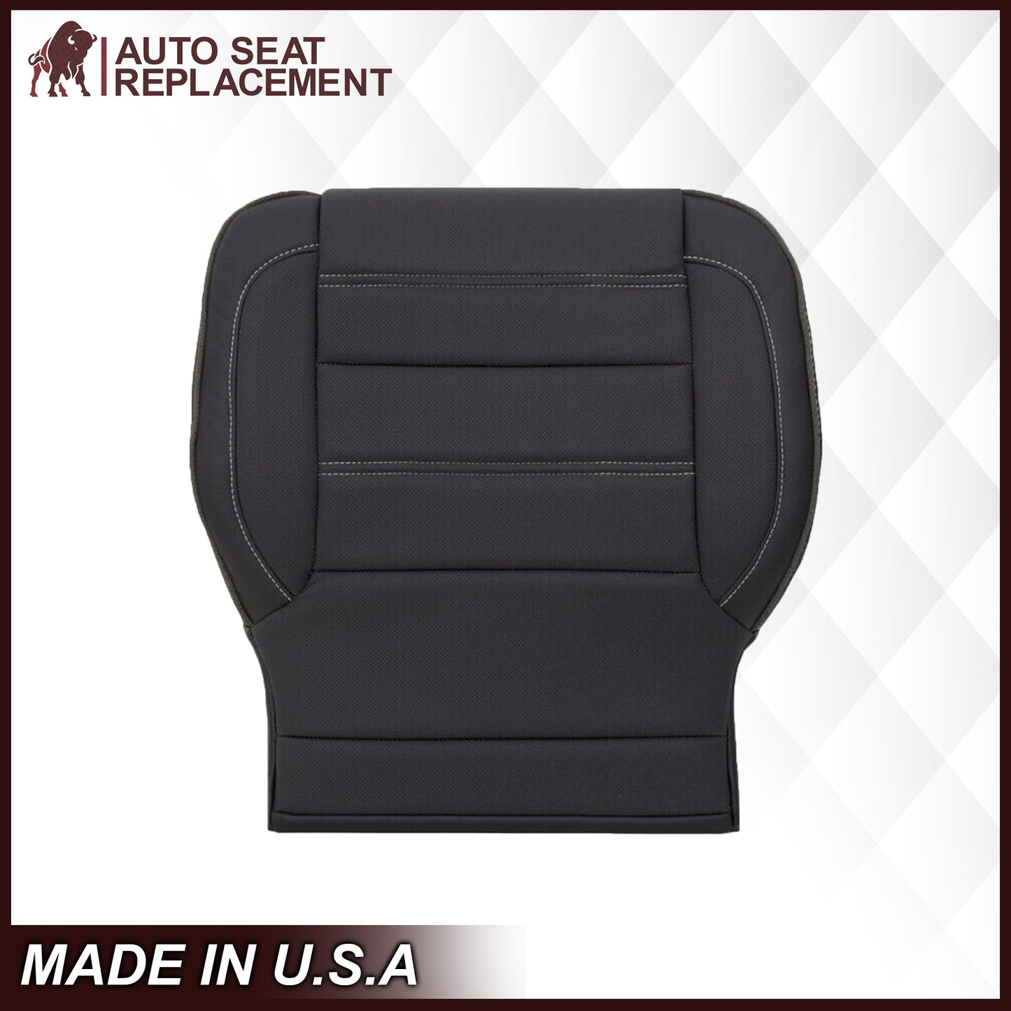 2014 2015 2016 2017 2018 2019 GMC Sierra Denali Perforated Leather Seat Cover Replacement in Black (Perforated Jet Black)