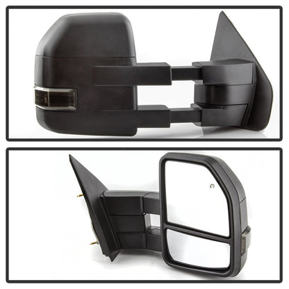 SPYDER xTune 04-14 Ford F-150 Heated LED Telescoping Mirrors - Smoke (Pair) (MIR-FF15009S-G4-PWH-SM-SET) 9943089