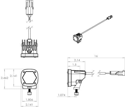 LED Light Pods S1 Work/Scene White Pair