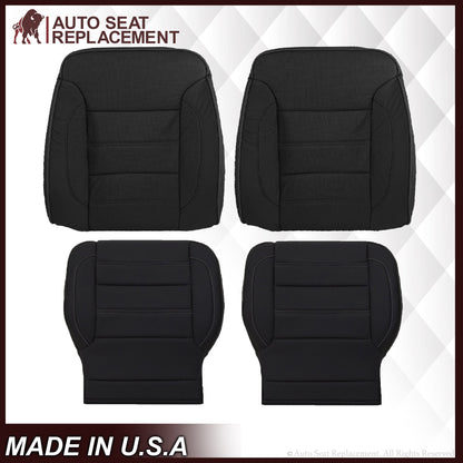 2014 2015 2016 2017 2018 2019 GMC Sierra Denali Perforated Leather Seat Cover Replacement in Black (Perforated Jet Black)