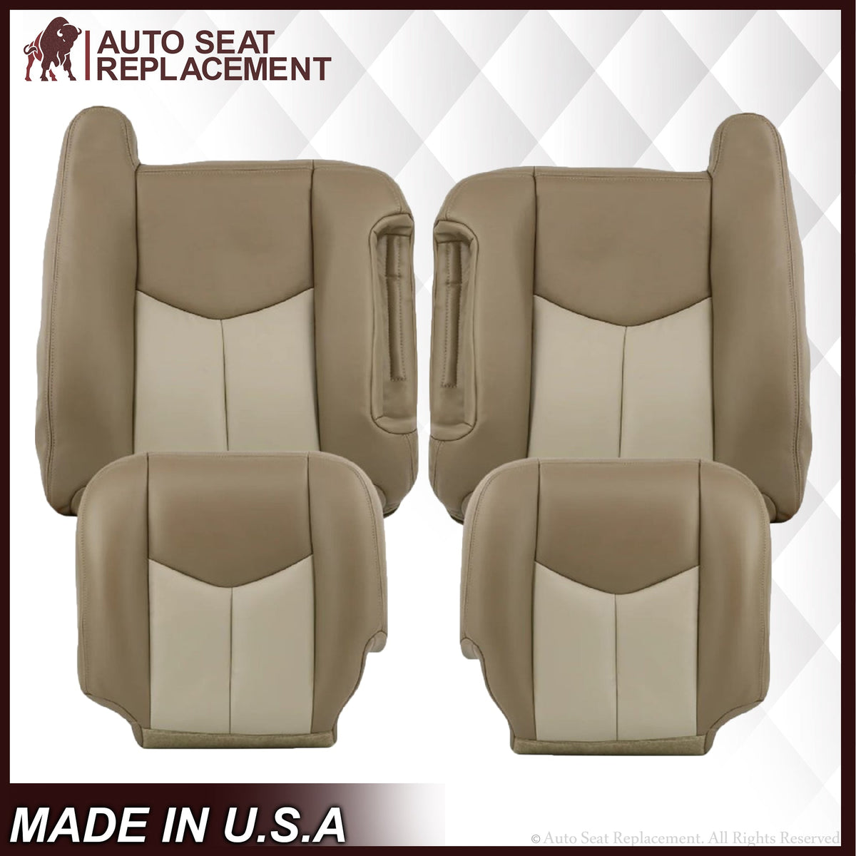 2003-2006 GMC Yukon Denali Seat Cover in 2 Tone Tan: Choose From Variants