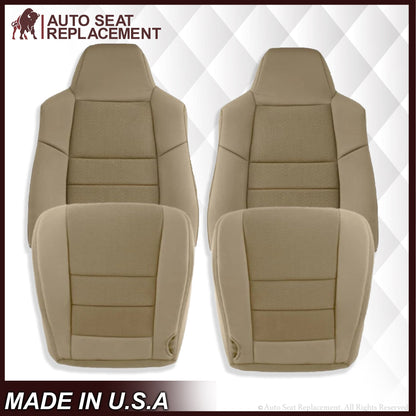2003-2007 Ford F250 F350 Lariat Seat Cover in Pebble Tan Cloth Fabric
