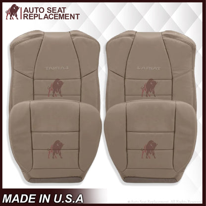 2002-2007 Ford F250/F350/F450/F550 Lariat Extended Cab Seat Cover in Tan: Choose Leather or Vinyl