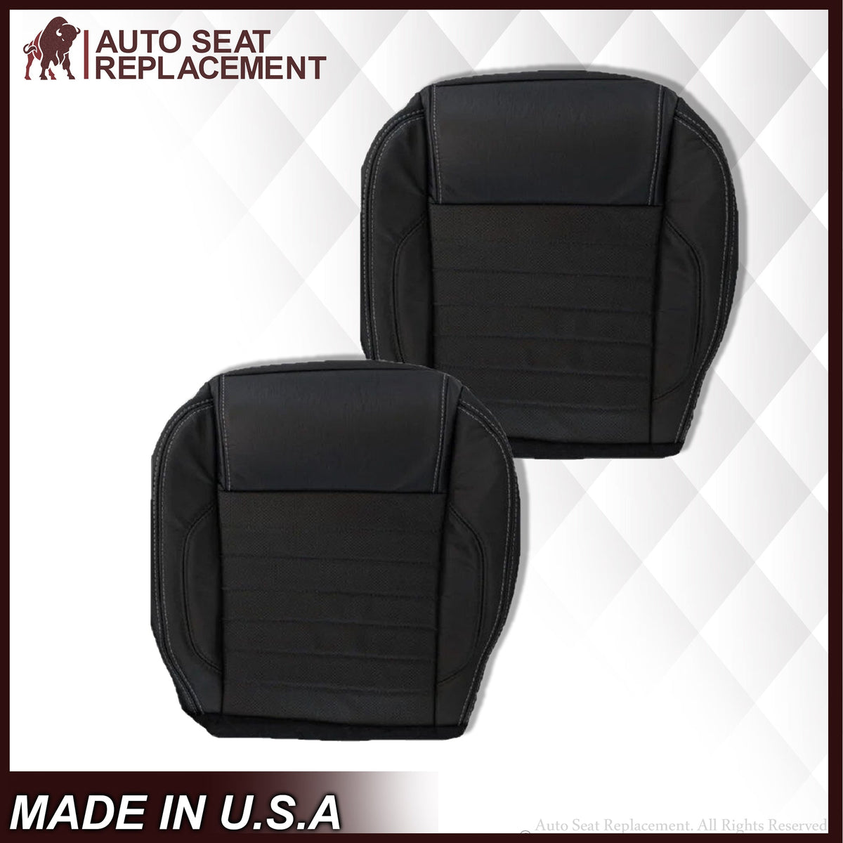 2010-2014 Ford Mustang GT Convertible Replacement Seat Cover In Charcoal Black "Black" : Choose From Variation