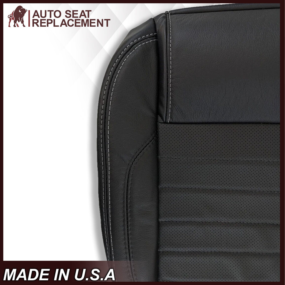 2010-2014 Ford Mustang GT Convertible Replacement Seat Cover In Charcoal Black "Black" : Choose From Variation