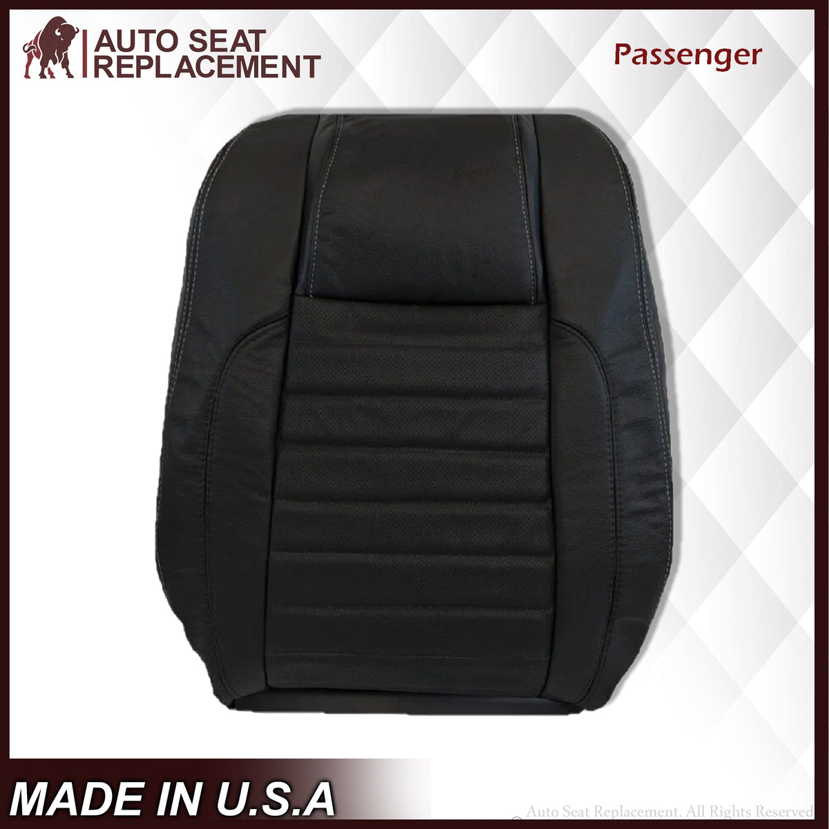 2010-2014 Ford Mustang GT Convertible Replacement Seat Cover In Charcoal Black "Black" : Choose From Variation