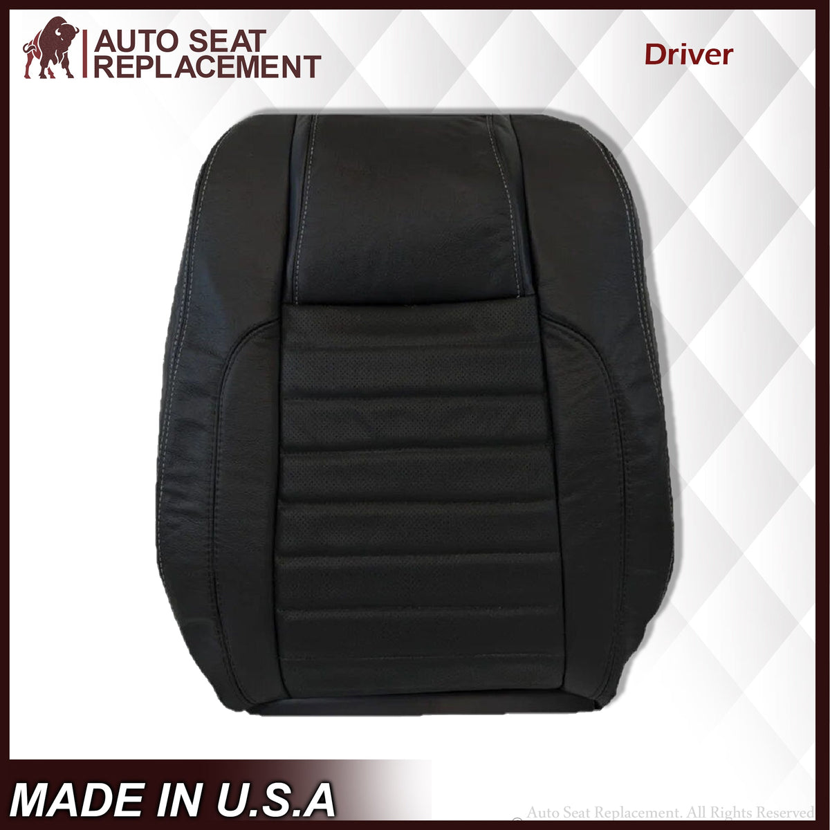 2010-2014 Ford Mustang GT Convertible Replacement Seat Cover In Charcoal Black "Black" : Choose From Variation
