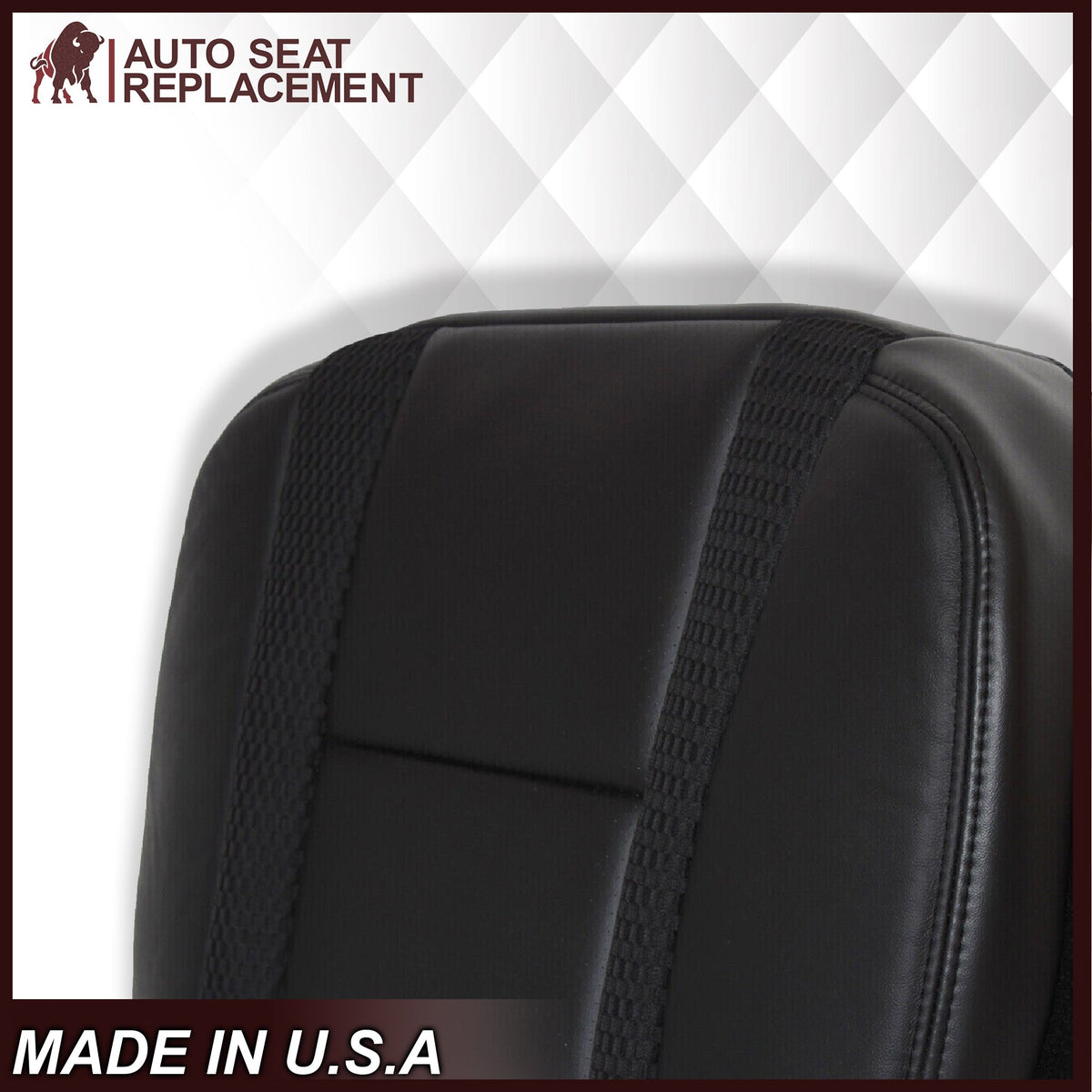 2010 - 2014 Ford F150 Raptor Perforated Seat Cover in Black With White Logo Choose: Leather or Vinyl