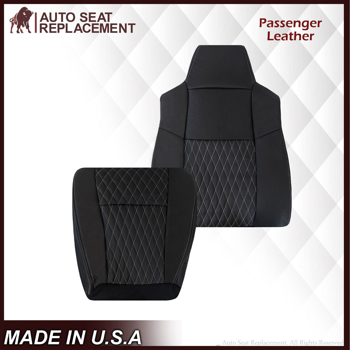 2002-2007 Ford F250/F350/F450/F550 Lariat CUSTOM Seat Cover in Black Leather
