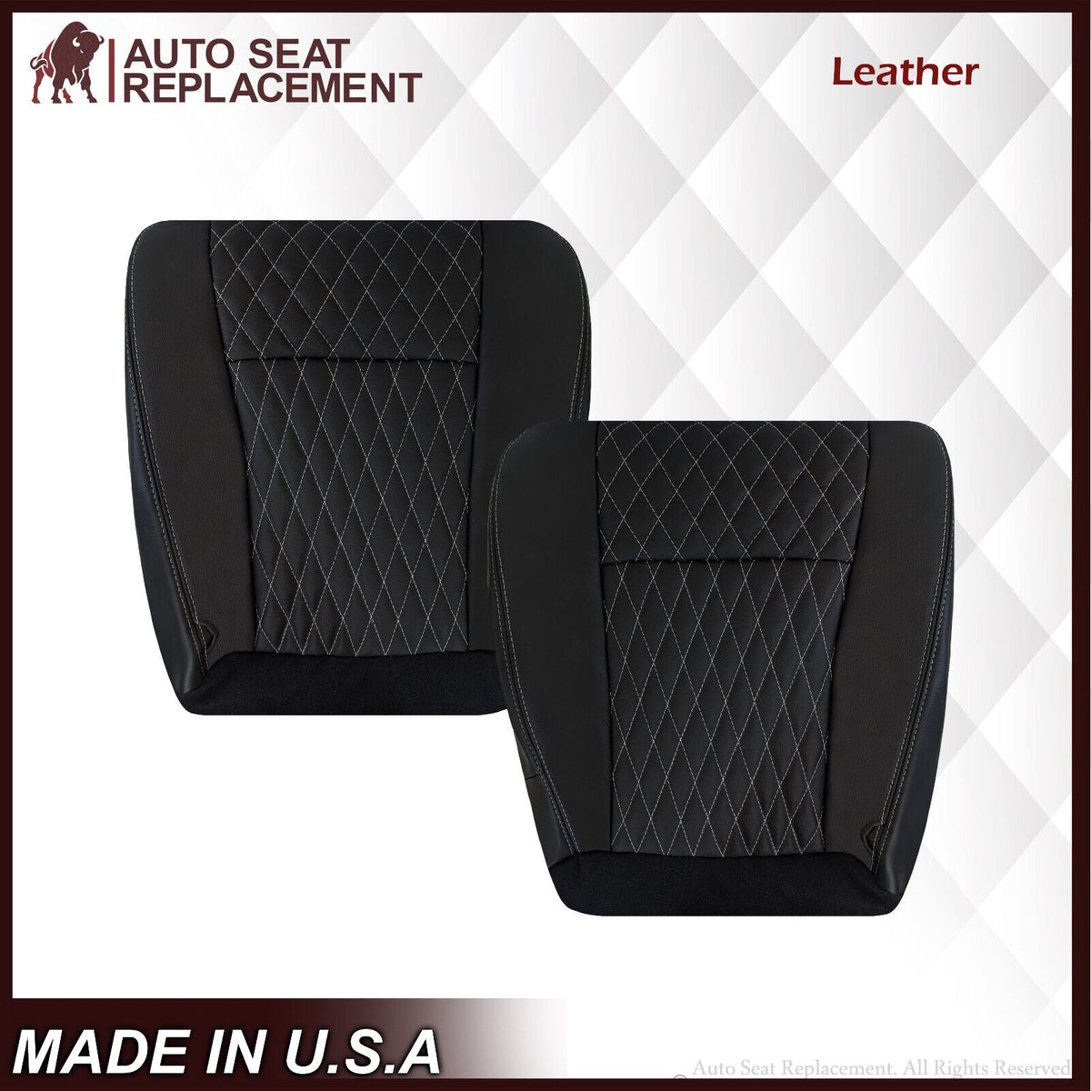 2002-2007 Ford F250/F350/F450/F550 Lariat CUSTOM Seat Cover in Black Leather