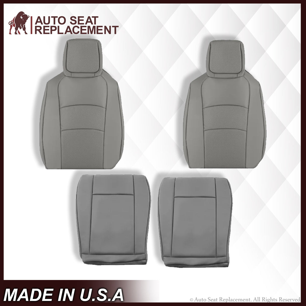 2009-2014 Ford E350 E450 E550 Econoline Van PERFORATED Bottom Seat Cover In Gray