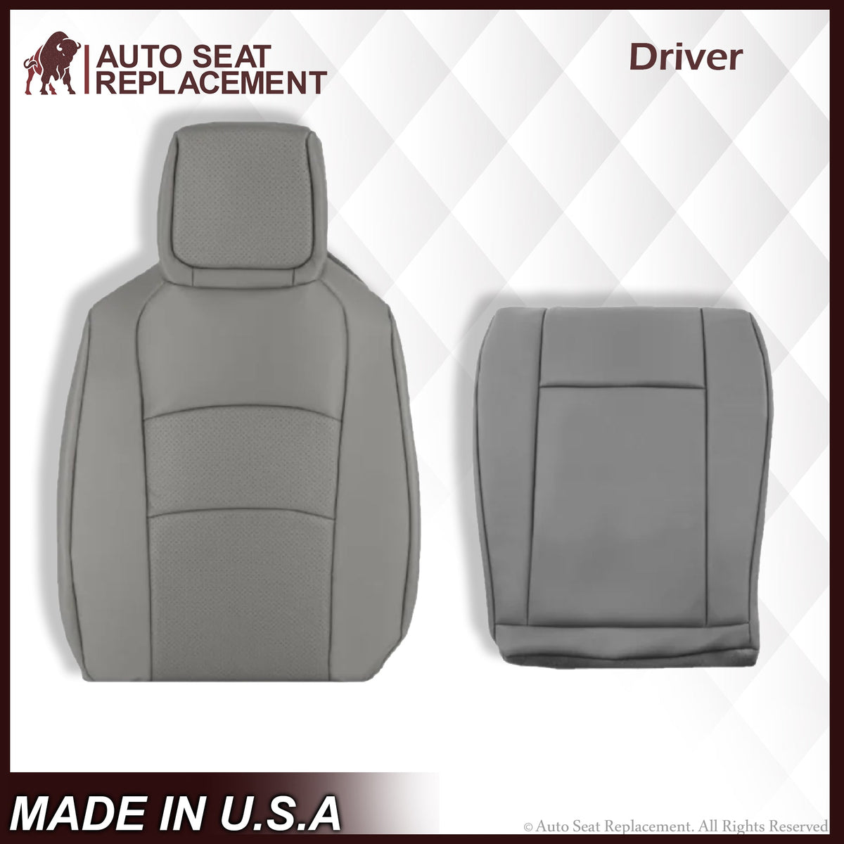 2009-2014 Ford E350 E450 E550 Econoline Van PERFORATED Bottom Seat Cover In Gray