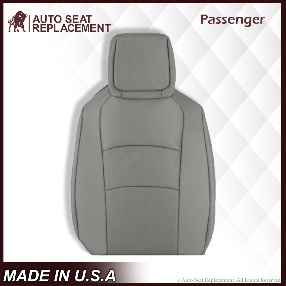 2009-2014 Ford E350 E450 E550 Econoline Van PERFORATED Bottom Seat Cover In Gray