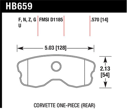 Hawk 06-10 Chevy Corvette (Improved Pad Design) Rear HP+ Street Brake Pads