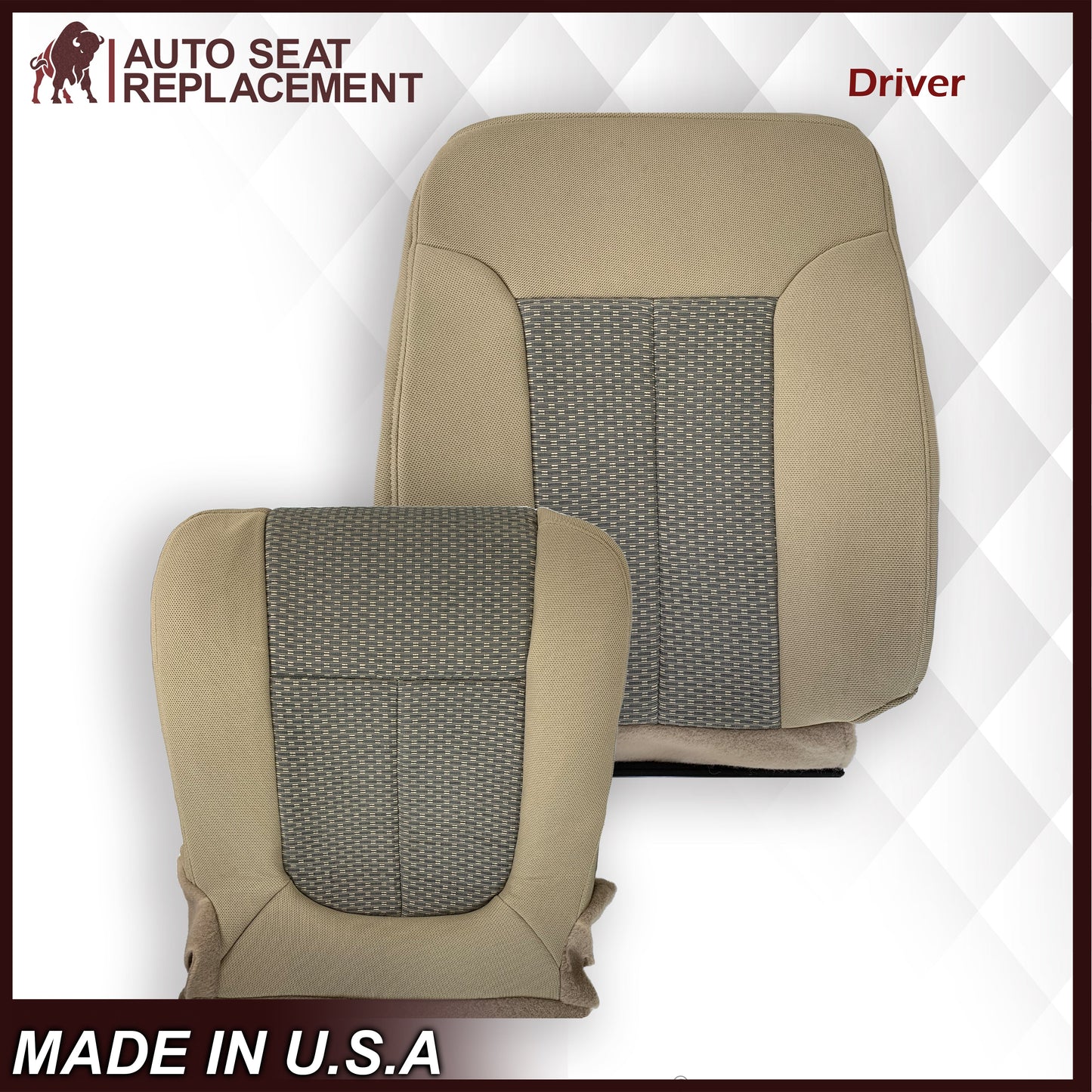 2011 - 2016 Ford F250 F350 F450 F550 XLT Truck Cloth Seat Cover In Tan: Choose Your Side