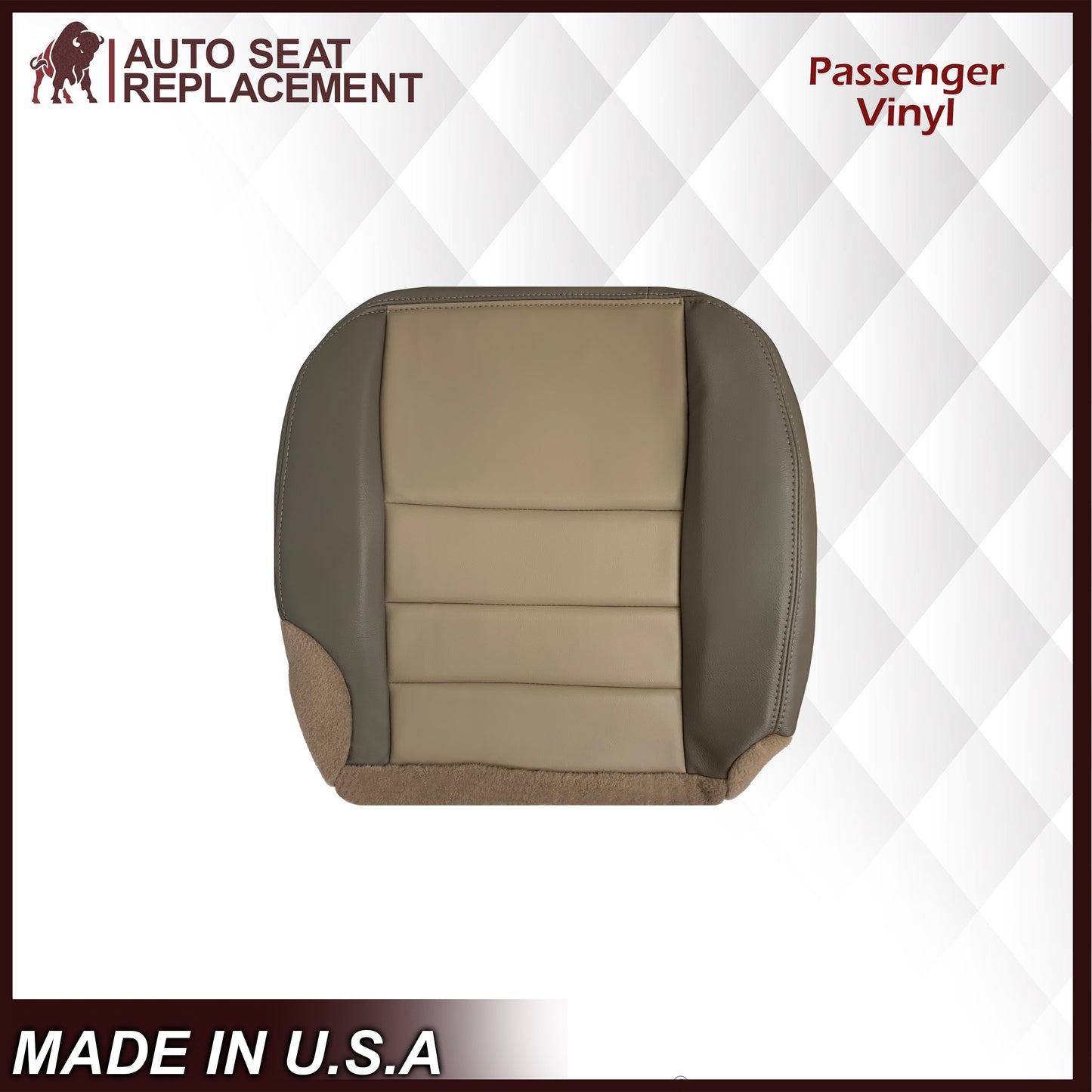 2002 2003 2004 Ford Excursion Eddie Bauer Edition Second Row 50/50 Captain Chair Seat Covers In 2 Tone Tan-Gray: Choose From Variations