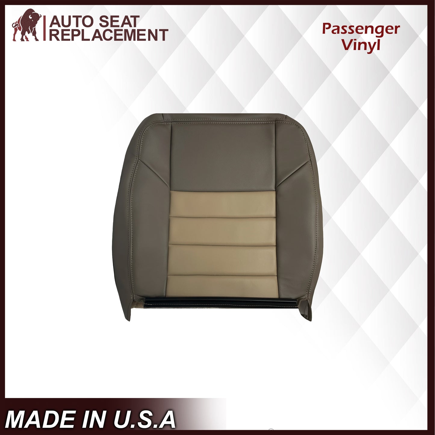 2002 2003 2004 Ford Excursion Eddie Bauer Edition Second Row 50/50 Captain Chair Seat Covers In 2 Tone Tan-Gray: Choose From Variations