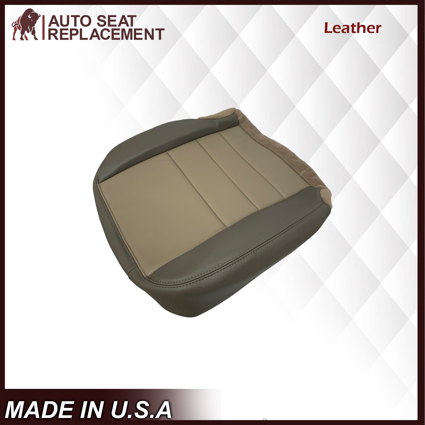2002 2003 2004 Ford Excursion Eddie Bauer Edition Second Row 50/50 Captain Chair Seat Covers In 2 Tone Tan-Gray: Choose From Variations