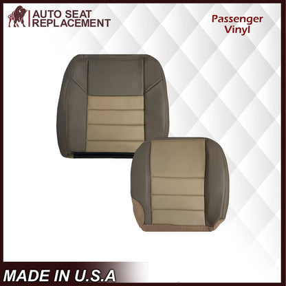 2002 2003 2004 Ford Excursion Eddie Bauer Edition Second Row 50/50 Captain Chair Seat Covers In 2 Tone Tan-Gray: Choose From Variations